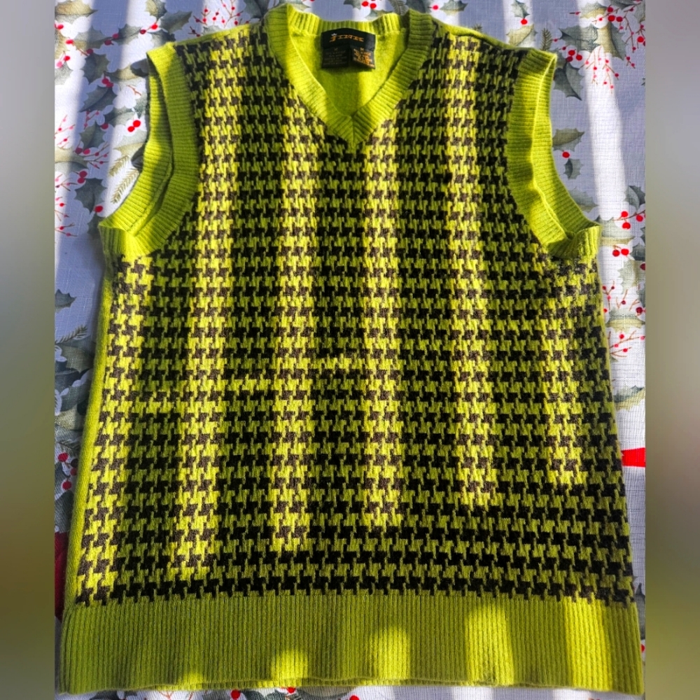 Fink Vintage Houndstooth Wool Vest